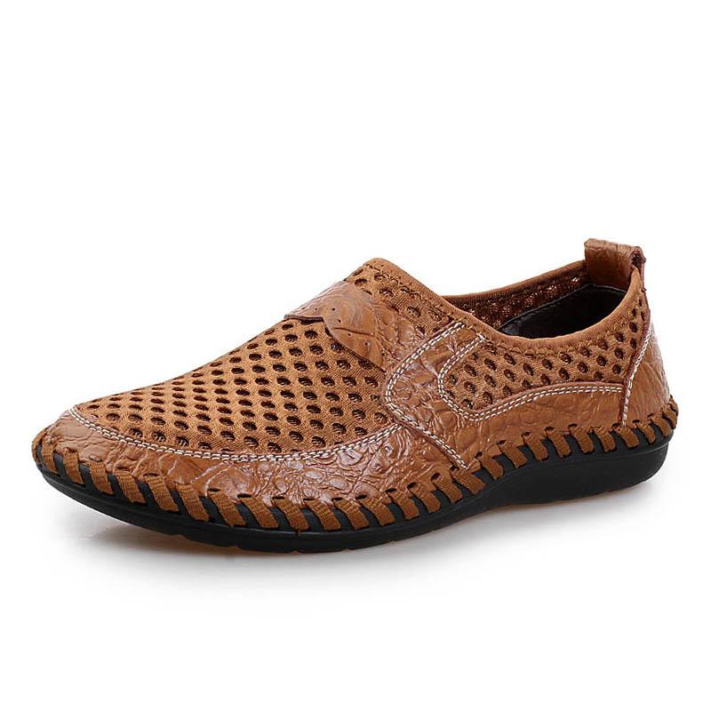 Mocasini de vară 2024, pantofi de vară respirabili din plasă, pantofi de vară plați, pantofi casual pentru bărbați, încălțăminte de marcă masculină, mărime mare 45 ZHK063