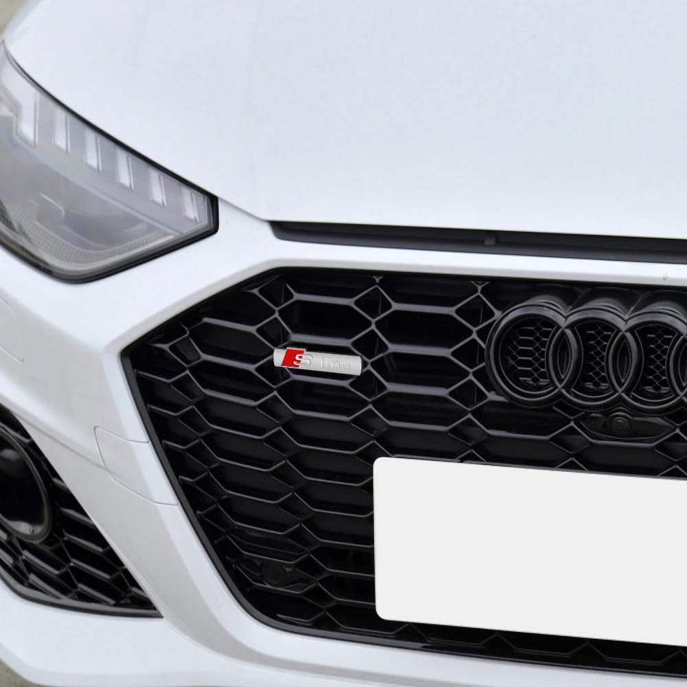 2 stk 3D Metal S Line Logo Emblemer Mærker Klistermærker Til Audi A3 A4 A5 A6 Q3 Q5 Q7 TT RS Bil Side Skærm Bagklap Dekoration Tilbehør