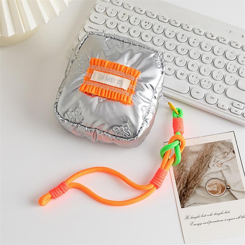 

Pu Waterproof Cosmetic Storage Bag With Lanyard Large Capacity Handbag Travel Portable Sanitary Napkin Storage Package Girl Gift