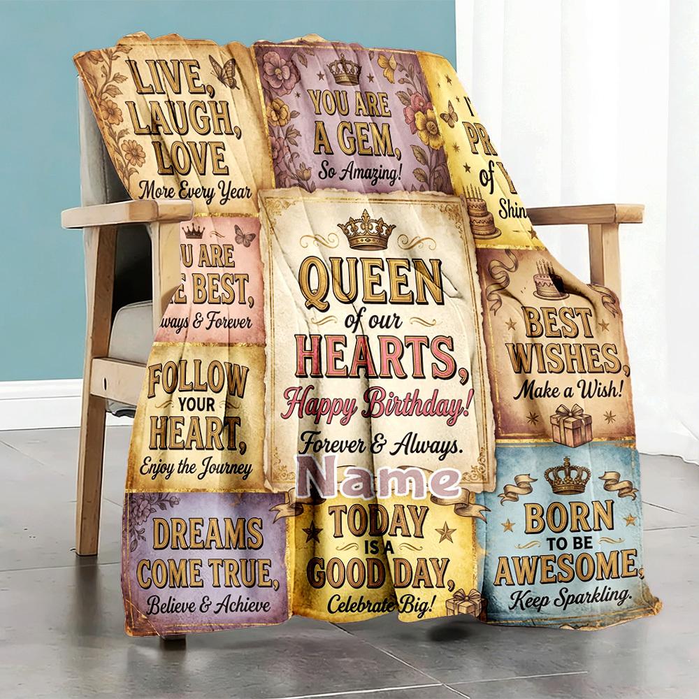 Birthday Wishes Home Customize Your Name Home Blanketss Soft Cozy Lightweight Allseason Multipurpose Customize Your Name Home Blankets For Picnics