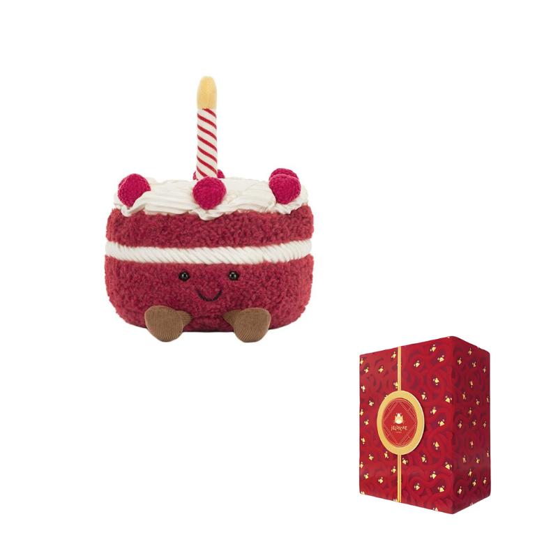 

JELLYCAT Колекція до Дня Святого Валентина Ляльки-тістечка Chali Плюшева лялька Висота 12 см У сидячому положенні Year of The Snake Box Limited Edition червоний