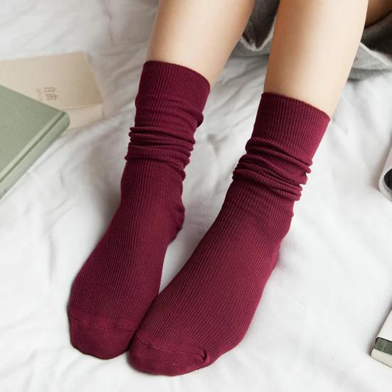 Mode Mädchen Frauen Weiche Strick Socken Lässige Baumwollmischung Mittelrohr Strümpfe