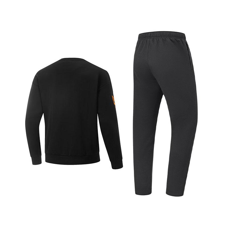 Li Ning Trendy Fashion Rundhals-Fleece-Sweatshirt Bequeme Lange Hose Lässiger Sportanzug Herrenanzug AWDTE67-1+AKLUA75-5
