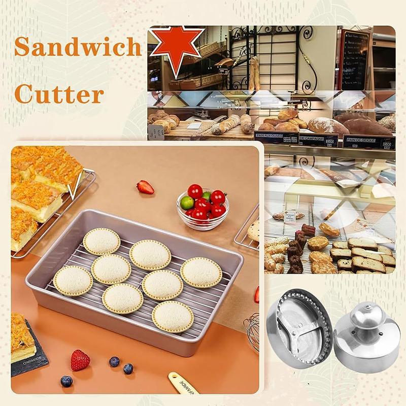Kráječ a uzavírač sendvičů Nerezová forma na sendviče Kulatý tvar Nástroj na přípravu snídaně Kuchyňské doplňky pro restaurace