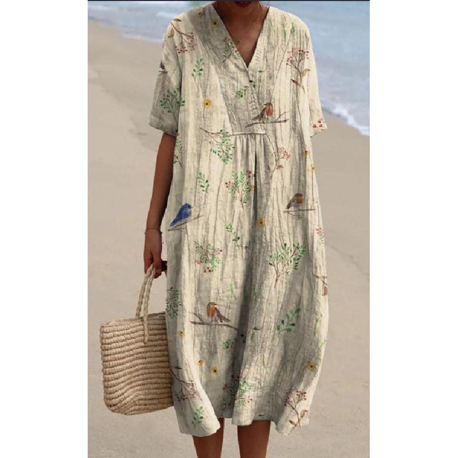 Neujahr Sommerurlaub Strand Musikfestival Pendeln Arbeit Bequemes sexy elegantes Damenmode-Kleid mit Print