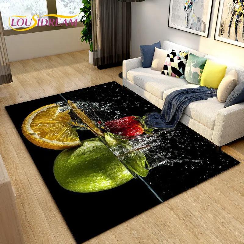 Fruits Series Kitchen Area Rug Carpet for Living Room Bedroom Playroom Sofa decor home Non-slip rug Floor Mat Soft