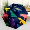 1pc Frogs Pattern Automatic Folding Umbrella - Windproof Compact Travel Umbrella with Auto Open/Close, 8-Rib Heavy-Duty Shaft for Women/Men A010