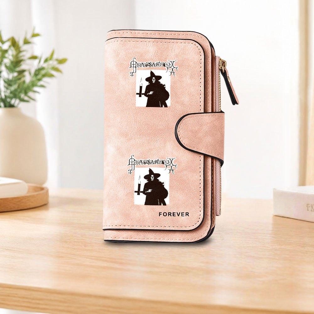 Gravewurm long zipper wallet, large-capacity card holder, unisex clutch bag, stylish zippered coin purse, suitable for daily use, a great gift for