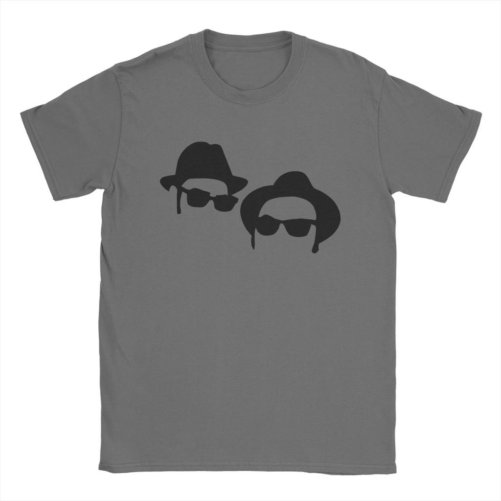 Elwood & Jake The Blues Brothers T-shirts pour hommes T-shirts de loisirs Manches courtes Col rond T-shirts en coton Imprimés Hauts
