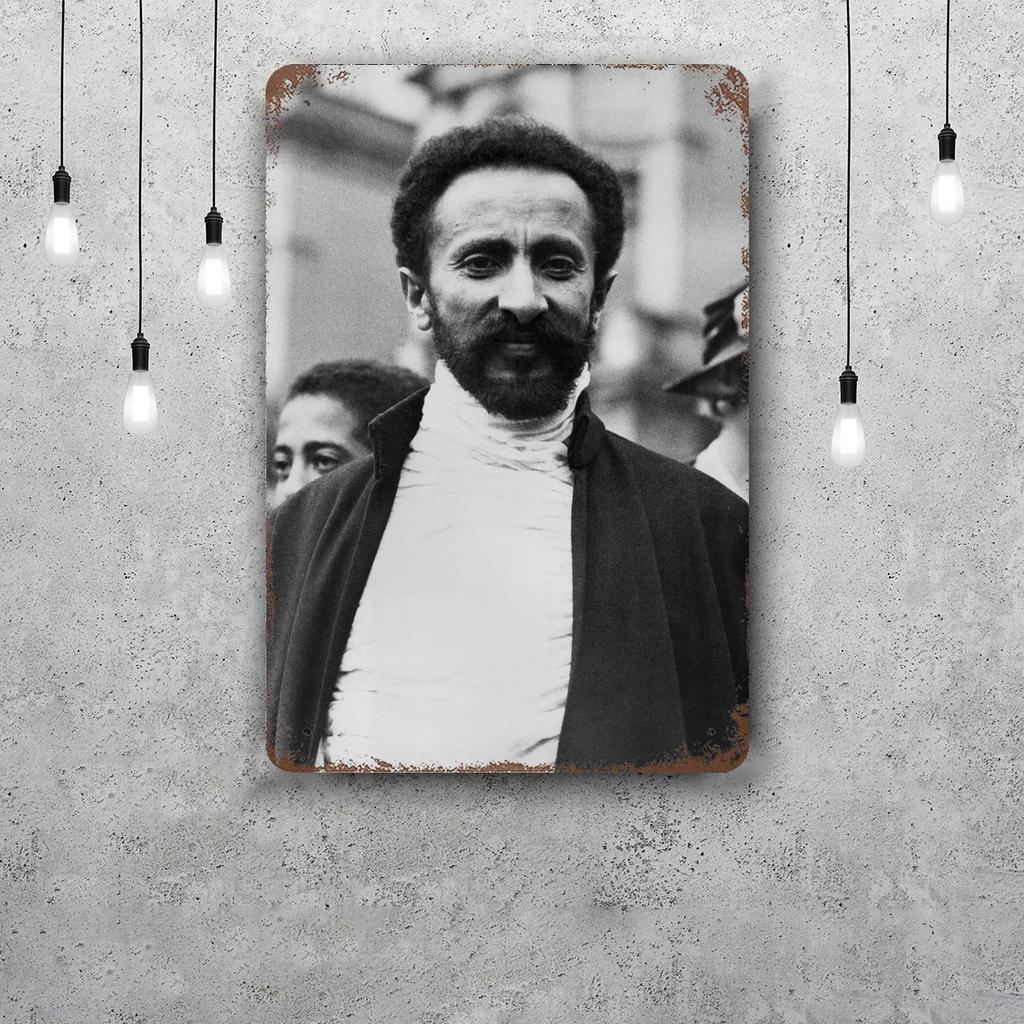 Haile Selassie Classic Poster Rusty Metal Plaque Retro Decorative Plate Bar Man Cave Garage Club Metal Sign Wall Decoration