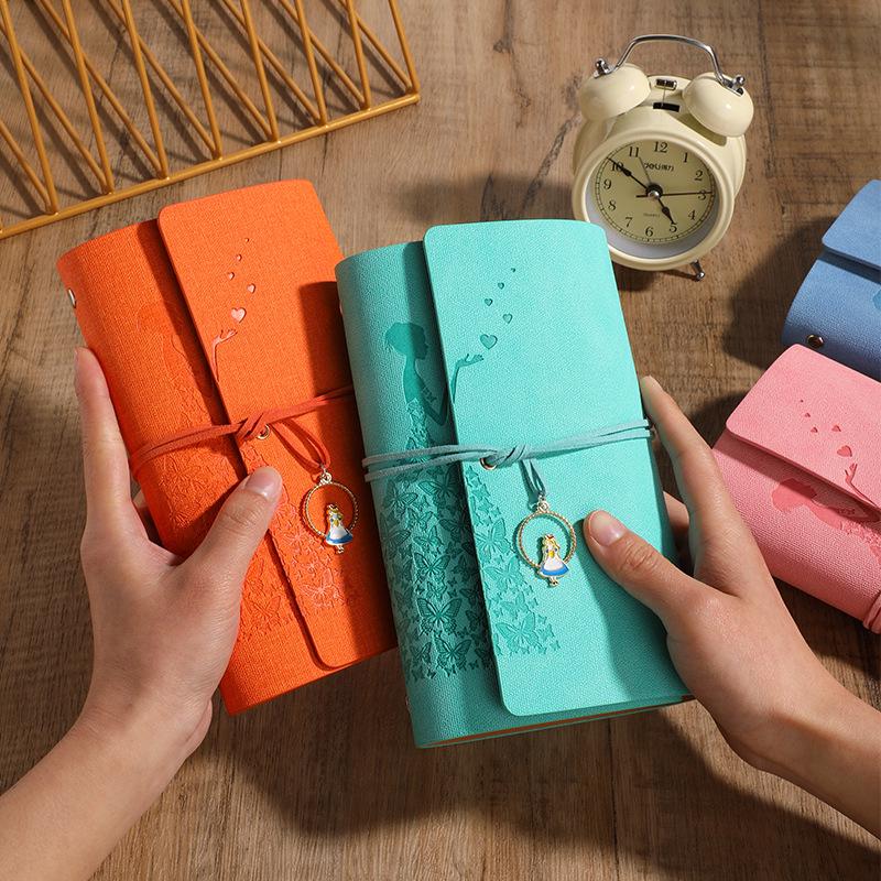 In-stock Retro Custom-Bound Three-Fold A6 Student Notebook with Logo Customization