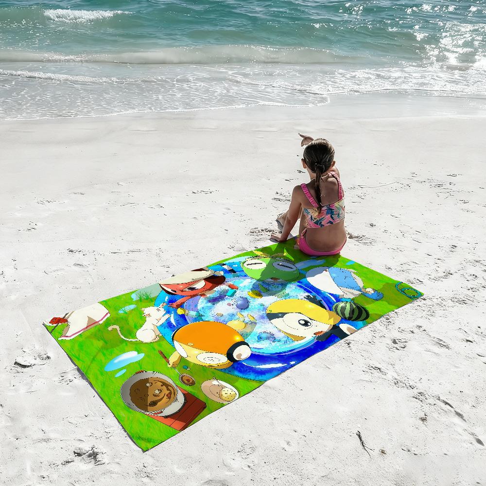 Keroro Gunsou Frog Towel Soft Lightweight Anti-Sand Large Beach Towel Quick-Drying Bath Sports Family