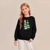 Kids' Fashion Loose-Fit Casual Long-Sleeve Christmas Print Oversized Crewneck Sweatshirt