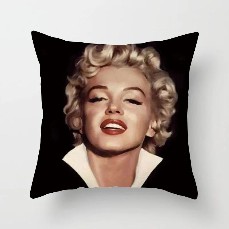 Marilyn Monroe Cushion Cover Decorative Polyester Sofa Throw Pillow Cover Retro Women Super Stars Pillowcase Home Decor 45X45CM