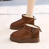 Fashion Women's Flat Snow Boots Winter New Fashion Round Head Sleeve Thick Sole Anti-slip Wear-resistant Short Boots