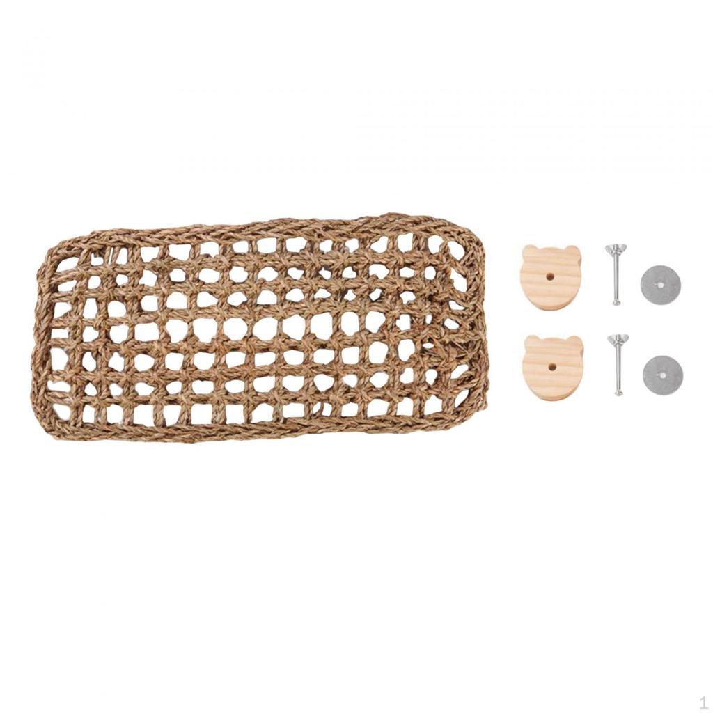 Cage Toy Seagrass Protector Mat Bed Swing Grinding Woven Net ing Climbing for Small Animal