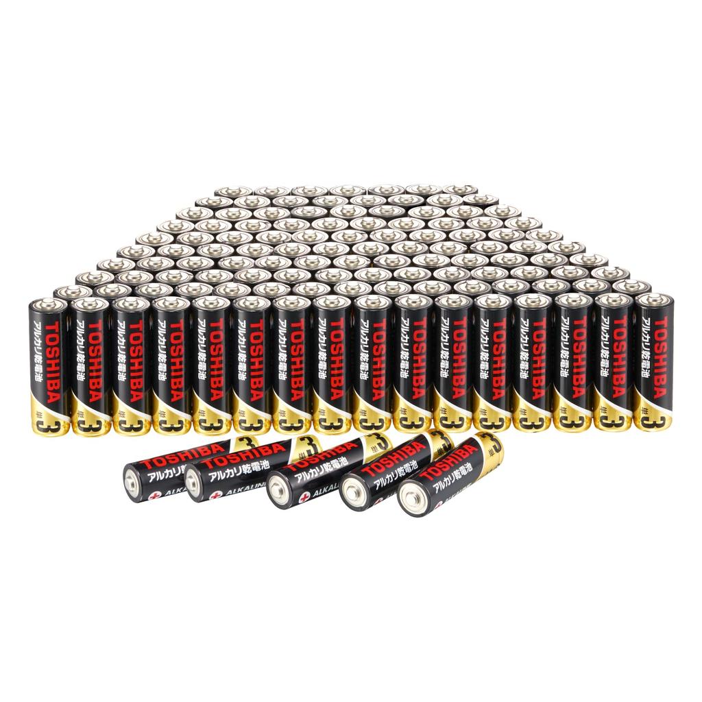 TOSHIBA Alkaline Batteries, AA Size, 120-Pack, 1.5V, 10-Year Use-by Date, Leak-Proof Design, Z Series, LR6Z 120P