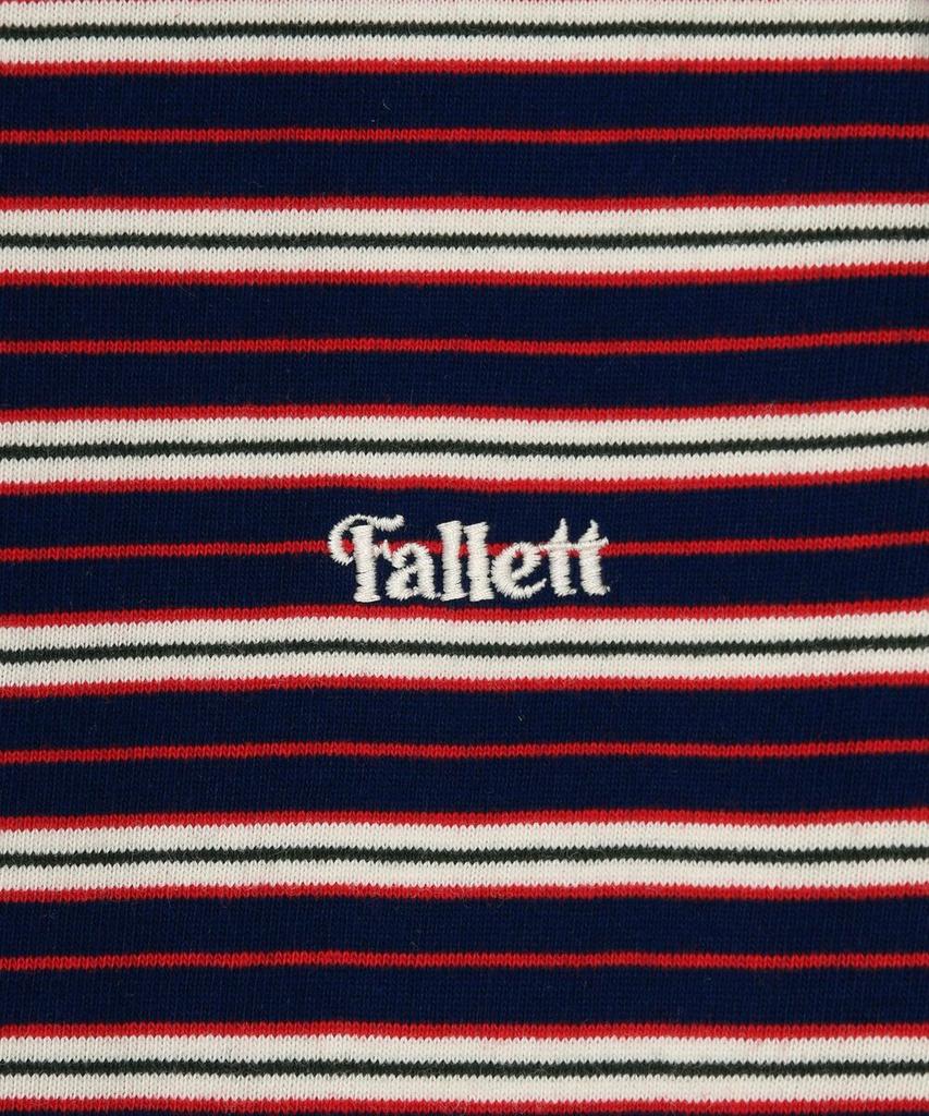 FALLETT Striped Slim Fit Short Sleeve T-Shirt Navy