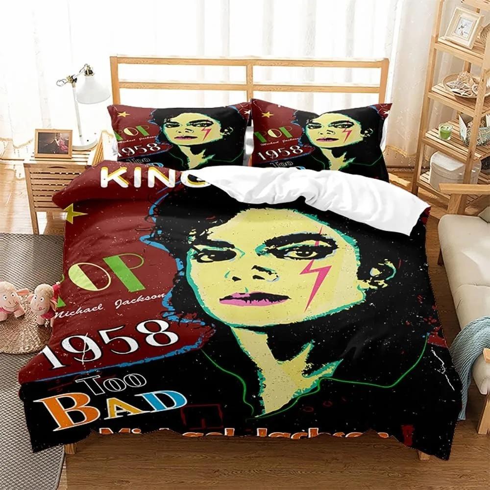 Comforter 3D Printed Michael Jackson Bedding Setpink Quilt Duvetstar Peripheral Family Decoration Home Warm Textile Bedclothes Set