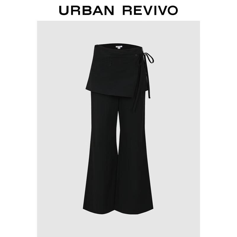 UR Women's Faux Two-Piece Tie-Waist Wide-Leg Pants