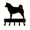 Hand-Forged Akita Dog Key Rack with Leash Hanger Wall Mount Home Decor