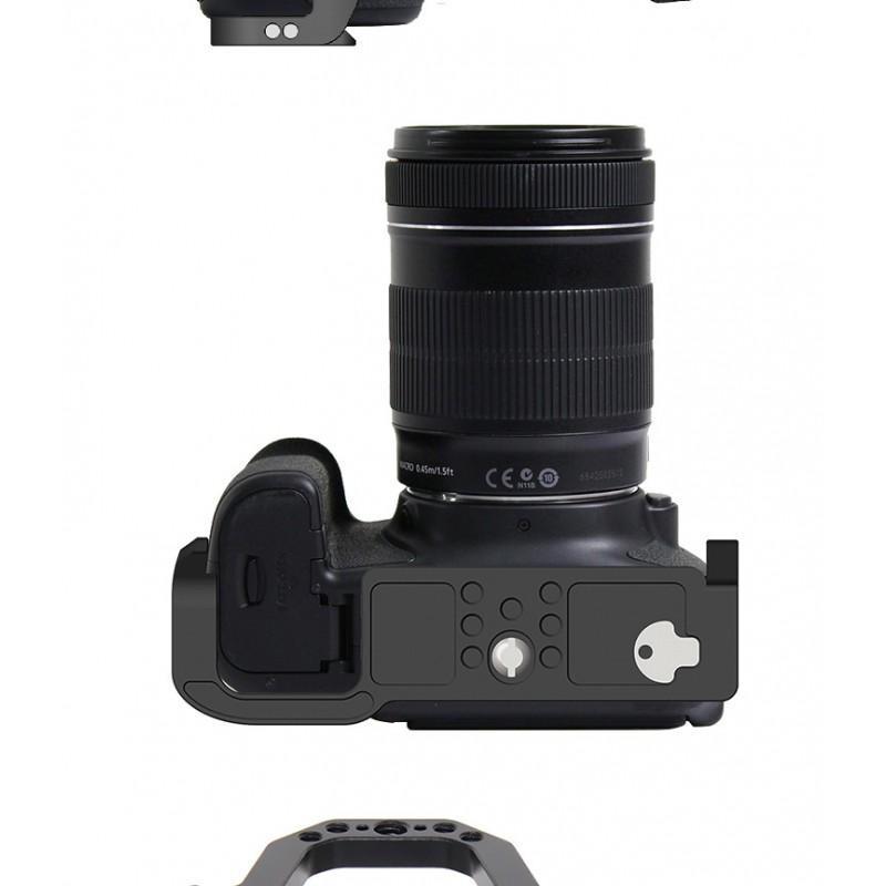 Aluminum Camera Cage Canon EOS 70D 80D 90D DSLR With Cold Shoe Mounts Vertical Grip Support Accessory Expansion