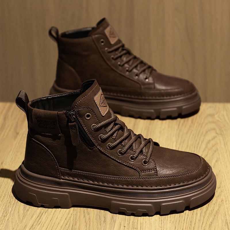 

Мужские ретро рабочие ботинки с высоким берцем: 2025 Осень/Зима Повседневные ботинки Мартин на толстой подошве 44