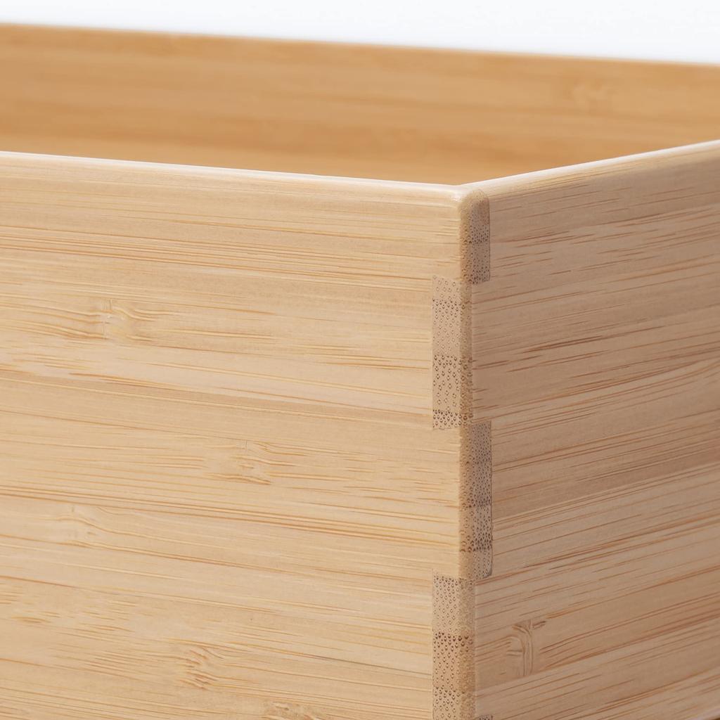 MUJI Stackable Bamboo Rectangular Storage 26cm W X D X Product Number Suitable for Clothing Storage Box, Half, Small, 18.5cm 8.5cm H, 12047261,