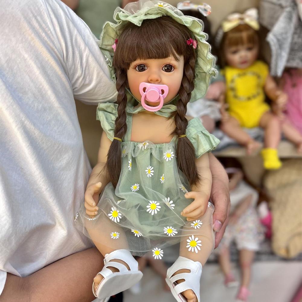 NPK 55 cm Babypuppe Mädchen wiedergeboren Prinzessin weiche Ganzkörper-Silikon-Badepuppe