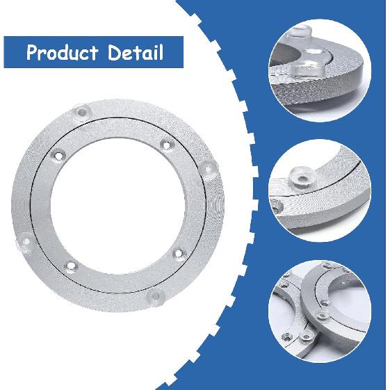 1 Pack 6 Inch Aluminium Alloy Turntable Bearing Lazy Sn Bearing Swivel Turntable for Table with Rotating Turntable Ring(6 Inch)