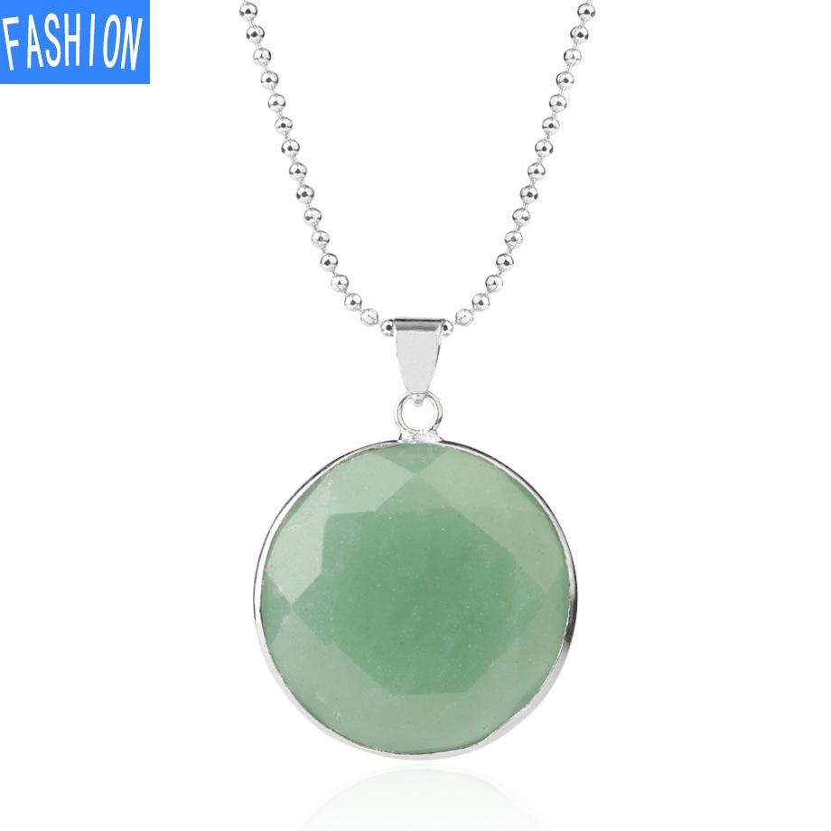 Colier universal de mărgele cu pandantiv de primăvară și de vară, piatră semiprețioasă, cu mai multe fațete, tăiat rotund, pentru bărbați și femei