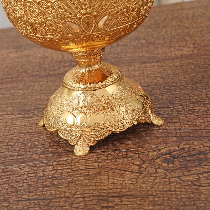 European Printed Metal Multi Legged Ice Cream Bowl with Knife and Fork Glass Inner Wall Salad Bowl