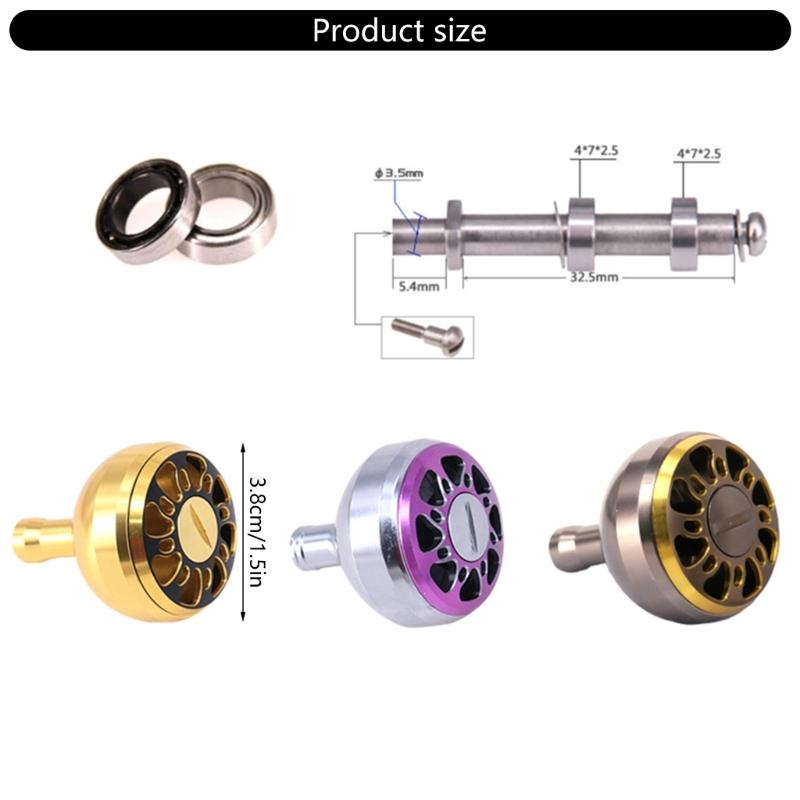 Full Metal Fishing Handle Knob Baits Casting Reels Handle Replacement Knob Fishing Accessory for Saltwater Freshwater