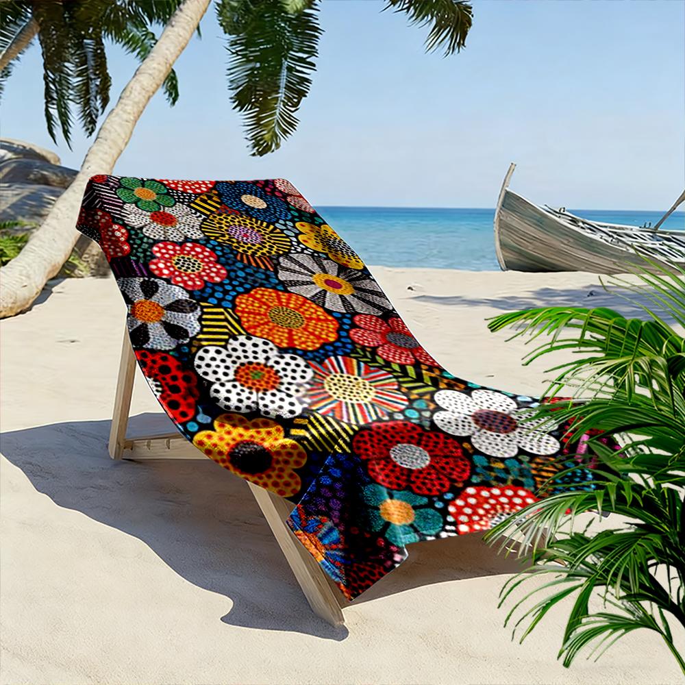 Colorful Floral Pattern Design Beach Towel Quick-drying for Travel Outdoor Sports Jogging Beach and Swimming