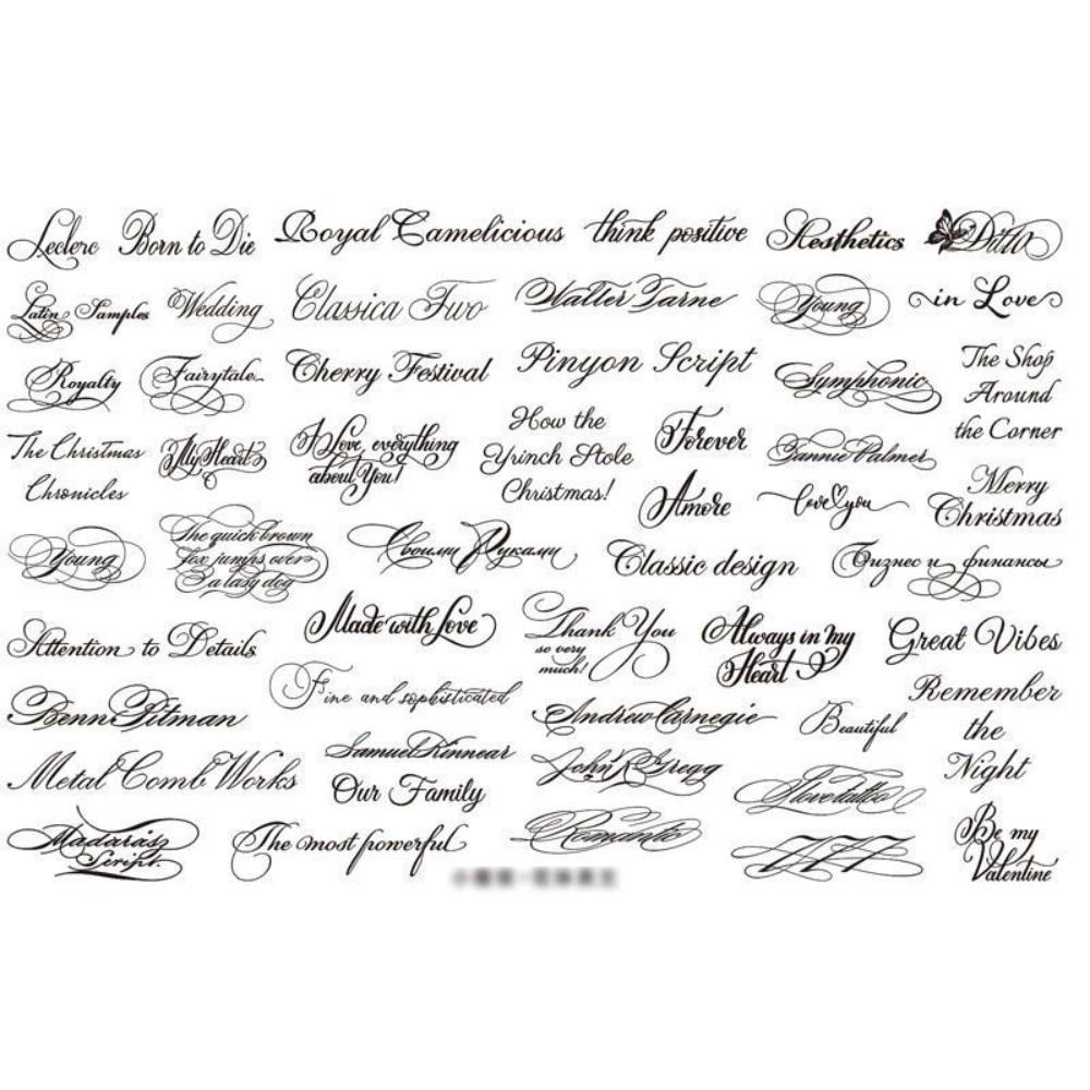 HD Klare Nagelstempelplatten Englische Buchstabenmuster Französische Maniküre-Schablonen Maniküre-Werkzeuge