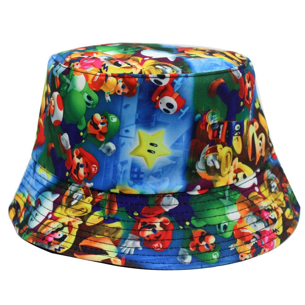 Super Mario Anime Game Mario Print Fisherman Hat Unisex Sunshade Bucket Hat