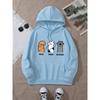 Three Cat Paws Graphic Print Hoodie, Drawstring Casual Hooded Sweatshirt for Winter & Fall, Women's Clothing