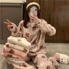 2023 Peach Bear Coral Fleece Pajama Set - Cozy Autumn/Winter Two-Piece