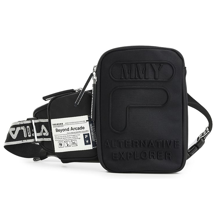 FILA Fashion Casual Fabric Shoulder Crossbody Chest Bag Small Men bags Black F13M243102F-BK XS