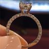 Princess Ring Jewelry With Cubic Zirconia Geometric Design For Engagement And Wedding