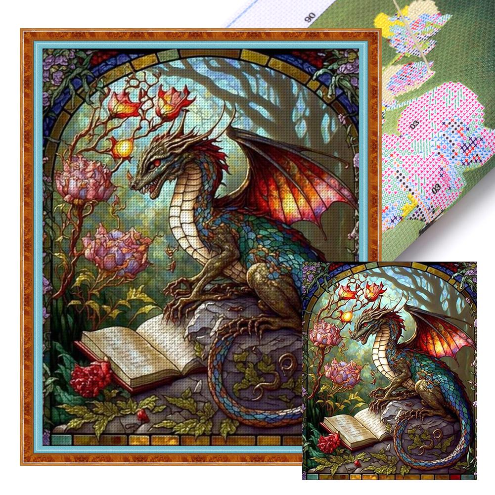 Full Embroidery Cotton Thread 14CT Printed Pterodactyl Cross Stitch 45x55cm