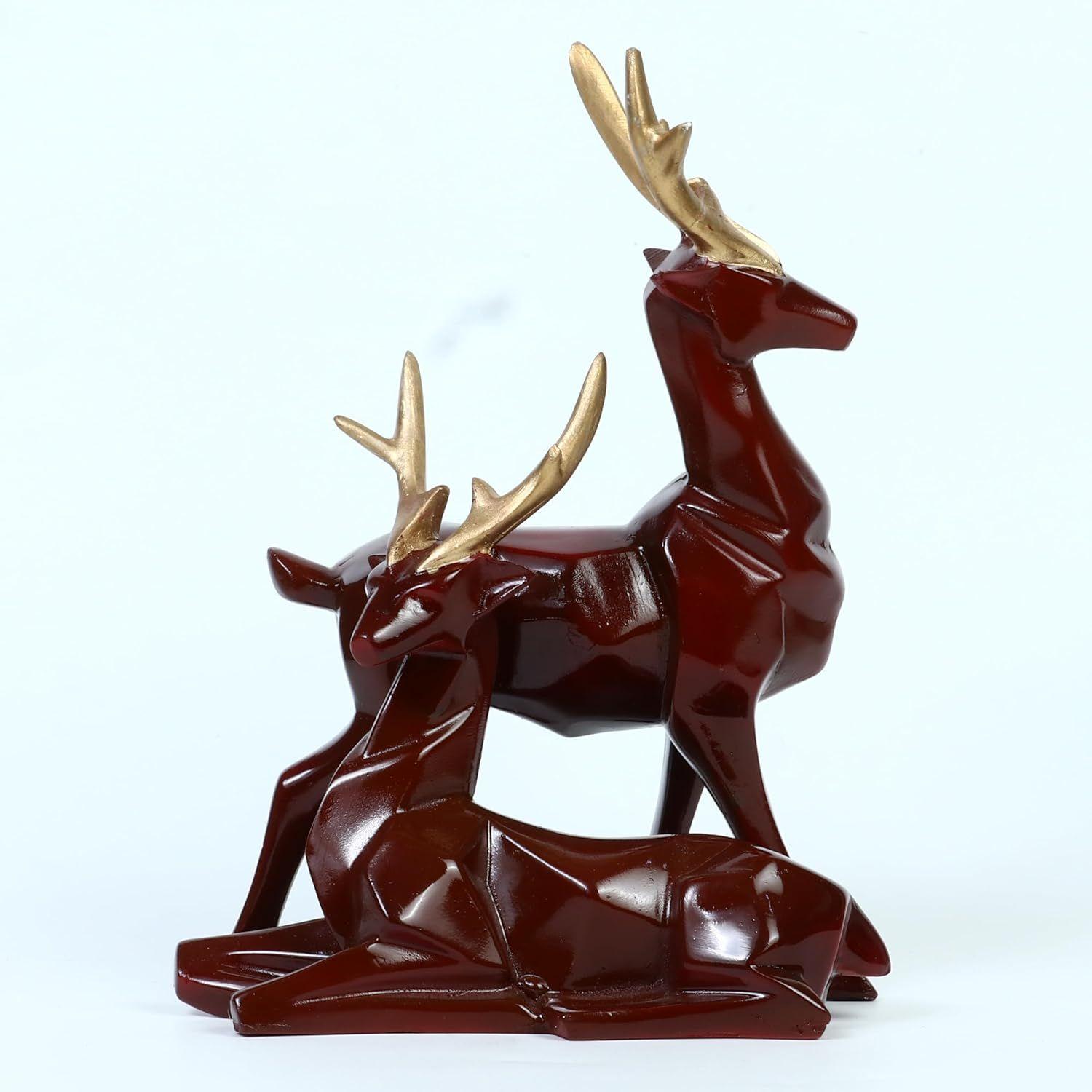 

Уникальные коричневые фигурки оленей – стоящий и сидящий Хиран, стильный декор в стиле дикой природы для дома и офиса, идеальный подарок на Рождество и для новоселов