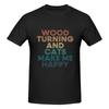 Wood Turning And Cats Make Me Happy Sweatabsorbing Tshirt Sweetcool Vibe Antipilling Tee