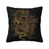 Custom Gold Chinese Dragon Totem Cushion Cover 40x40cm Tradition Asian Mythology Velvet Nordic Pillows for Sofa