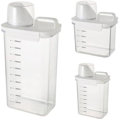 Transparent Washing Powder Dispenser Plastic Laundry Dispenser Container  Laundry Room Accessories