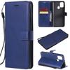 For Samsung Galaxy A21s Solid Color Horizontal Flip Protective Leather Case with Holder & Card Slots & Wallet & Photo Frame & Lanyard(Red)