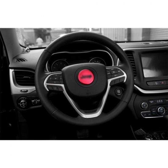 Red Steering Wheel Center Cover Decor Trim For Jeep Wrangler/ Compass/Renegade