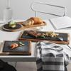 Steak Plate Solid Wood Western Food Plate Stone Steak Tray  Anti-deformed Modern Style Steak Plate