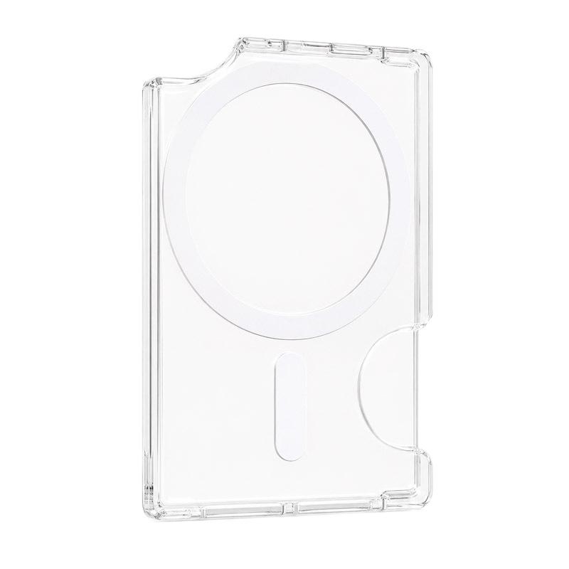 Magnetic Suction Missing Corner Card Bag Transparent Magsafe Mobile Phone Back Sticker Card Case ID Storage Student Card Bag Protective Case