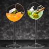 2 Pezzi Divertente Bicchiere da Cocktail Gastronomia Molecolare 120ml Trasparente Bordo Obliquo Calice da Cocktail Vetro per Bar Matrimonio Festa